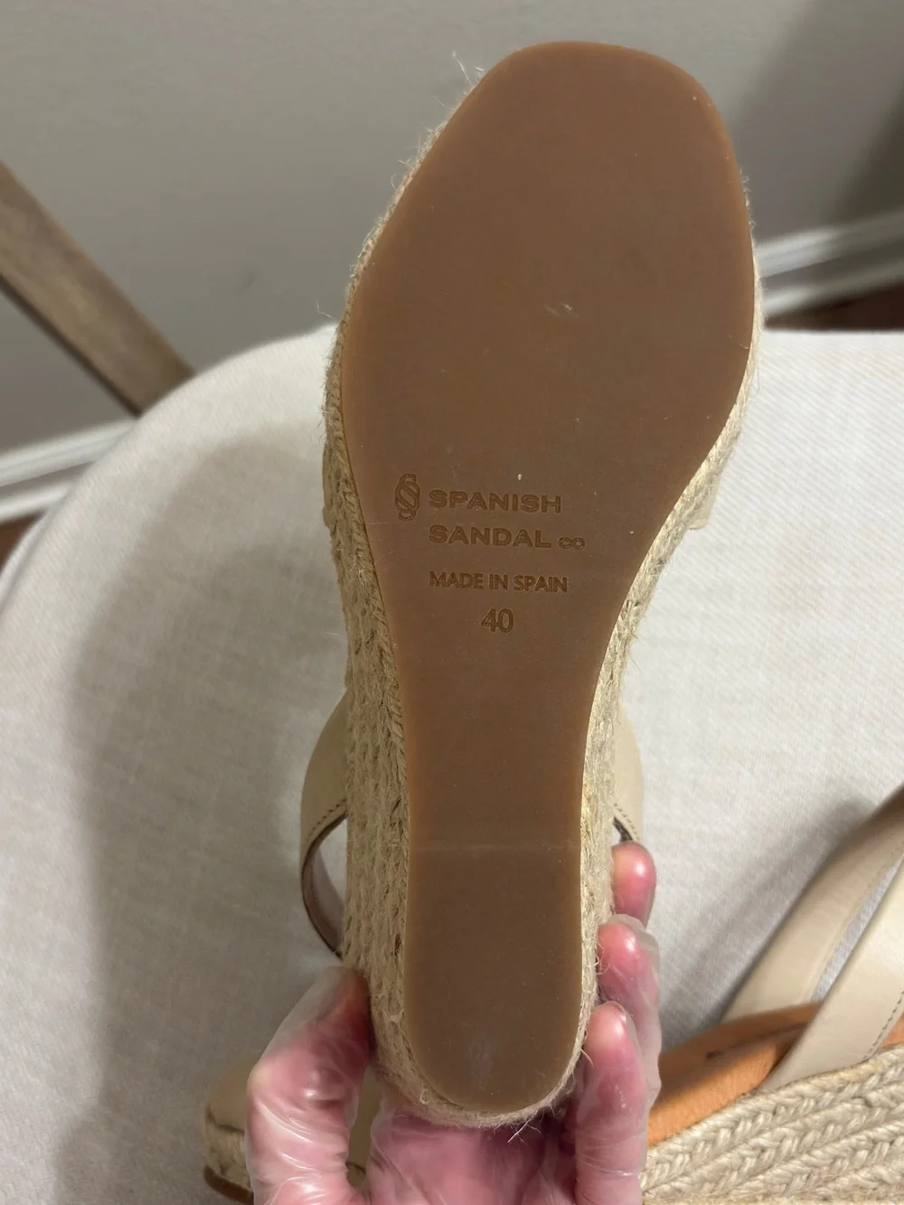 Women's Size 8.5 Spanish Leather Slingback Wedges